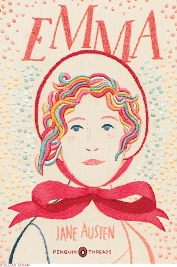 Jillian Tamaki Sketchblog » Blog Archive » Penguin Threads Deluxe Classics #jacket #book #cover #embroidery #emma #penguin