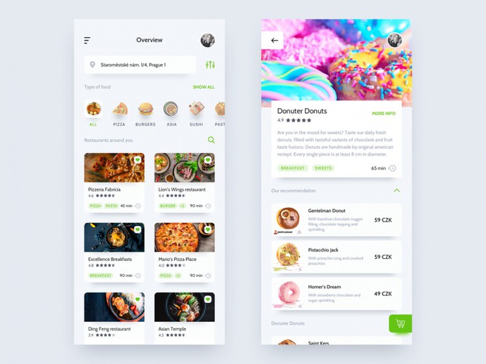 Online Food Order iOS Mobile App Screen UI