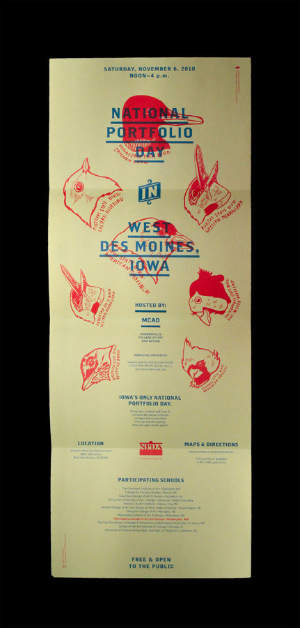 Iowa NPDA Poster/Mailer - Christopher Santoso #red #design #graphic #experimental #blue #native