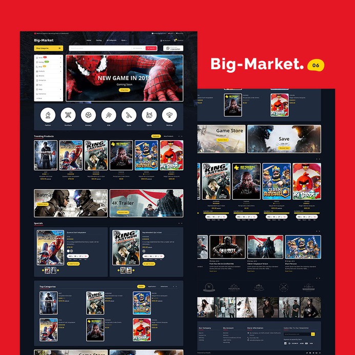 #BigMarket - #Shopify Multi-Purpose Responsive #Theme | #TemplateTrip #eCommerce #Website #Design