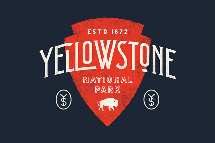 Yellowstone NP #type #typography #poster #handdrawn #handtype #illustration