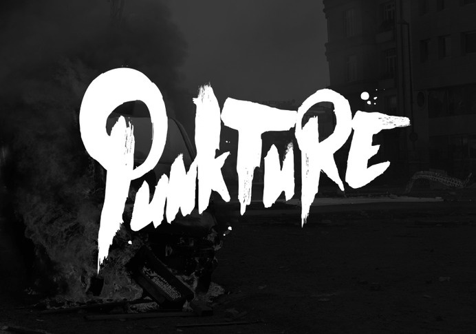 Punkture logo #urban #punk #lettering #black #hop #music #logo #hip