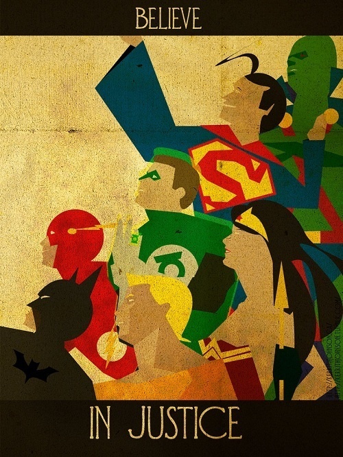 Illustrator Creates Superhero Inspirational Posters DesignTAXI.com #inspiration #justice #books #leauge #art #comics