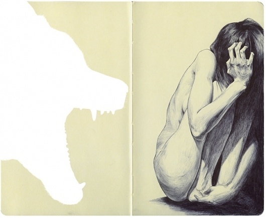 All sizes | Scared | Flickr - Photo Sharing! #wolf #moleskine #illuatration