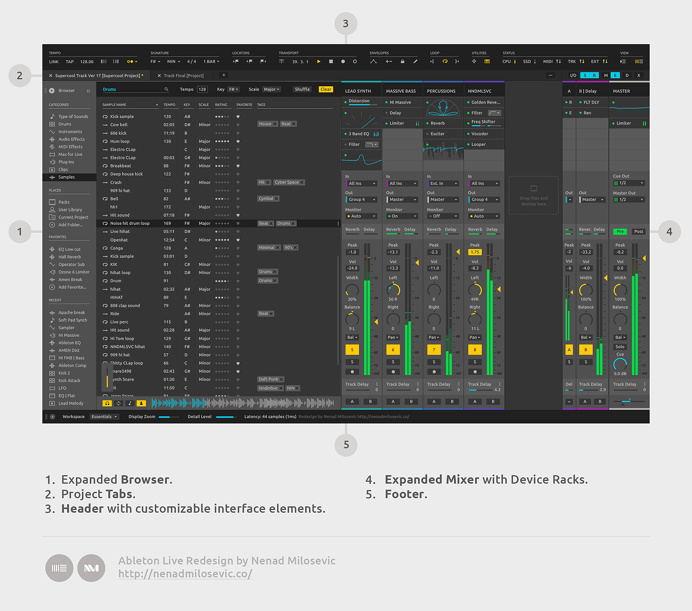 Ableton Live Redesign on Behance
