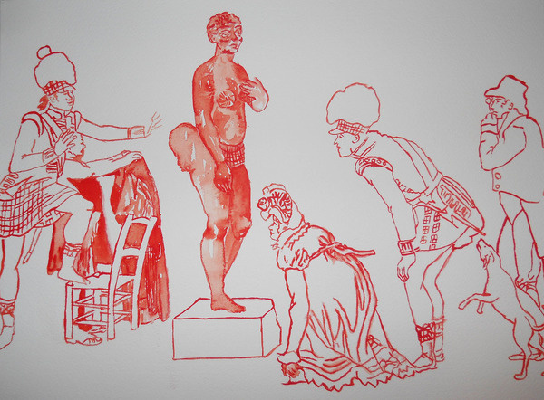 http://www.5piecesgallery.com/product/senzeni-marasela-covering-the-hottenton-venus-vii Image of Senzeni Marasela Covering The Hottenton V #africa #drawings #moma #art
