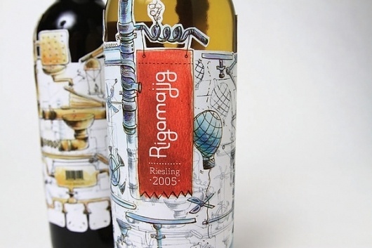 Rigamajig Wine on the Behance Network #alcohol #design #sandy #wine #label #illustration #logo #grigoryan #typography
