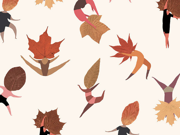 The Wallery mariadiamantes #pattern #leaf #thewallery #design #dance #dancing #illustration #wall #autumn #vinil