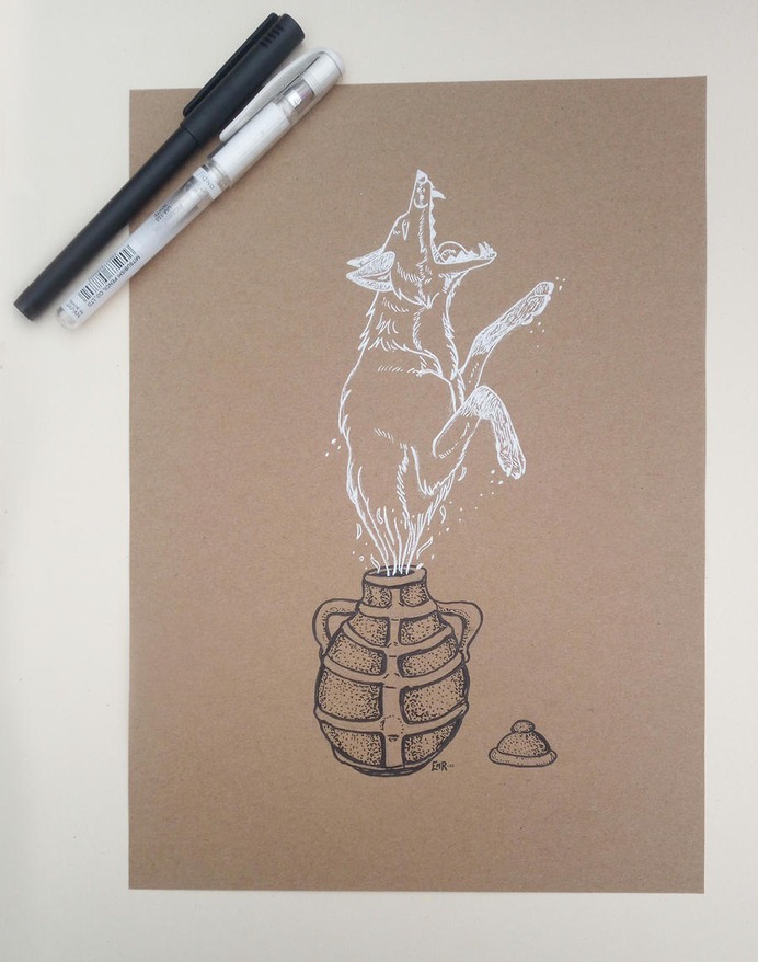 Inktober 2021 Day 3 Vessel by EmberWolfsArt