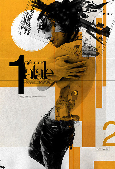 ► DESPARCHE EN__:::__ JWT► FEMME FATALE #inspiration #illustration #poster #collage #buentypo #bto