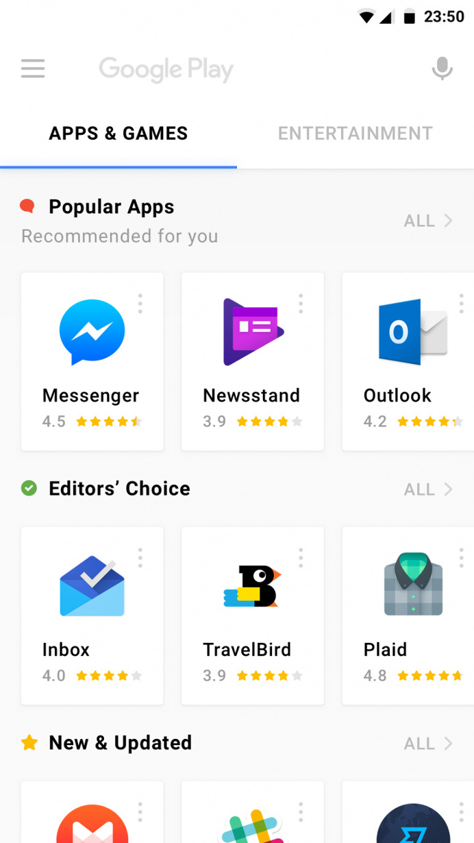 Google Play Redesign for Android