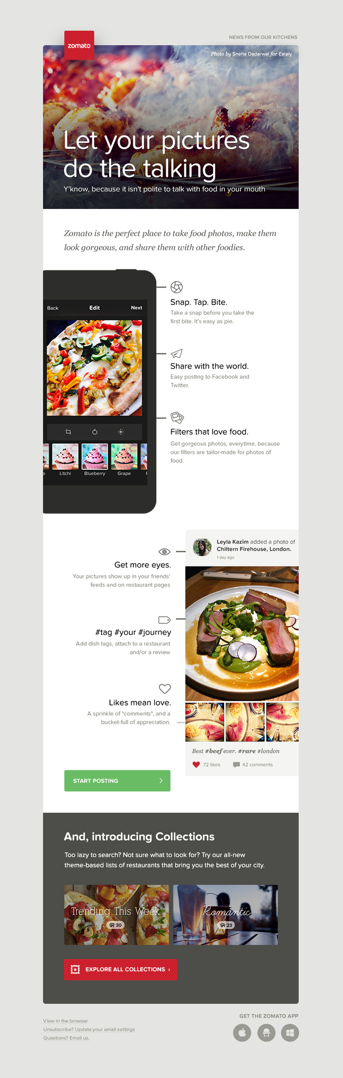 Mailer for Zomato by Juhi Chitravanshi #juhi #chitravanshi #design #clean #email #mail #mailer #web #newsletter