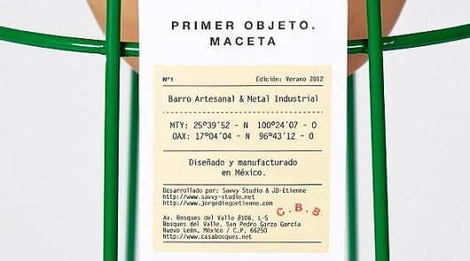 Casa Bosques | Primer objeto. Maceta #first #design #planter #casa #objetc #industrial #tag #bosques #green