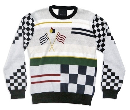 PEGLEG NYC - Item - Racer Knit Sweater (White) #pegleg #sweater #fashion #nyc #racing #knit