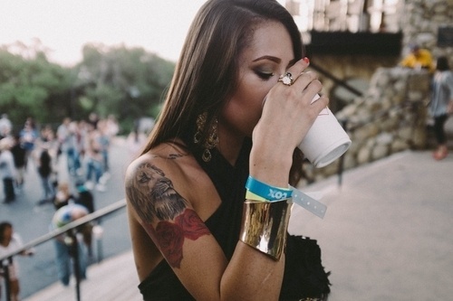 Rough night #coffee #tattoo #girl