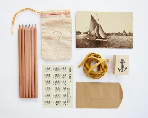 Things Organized Neatly #stamp #rubber #product #photography #pencils #stationery #postcard #band #pouch