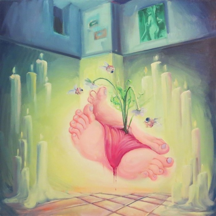 Gumdrop Salvation , oil on canvas, 36 x 36 inches, 2016