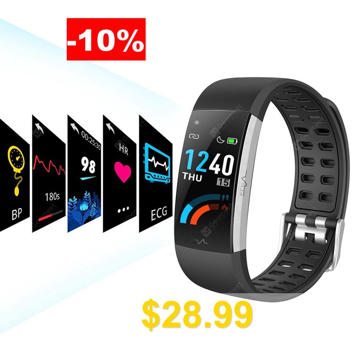 Alfawise #I7E #ECG #Monitor #AI #Intelligent #Analysis #Smart #Bracelet #- #BLACK