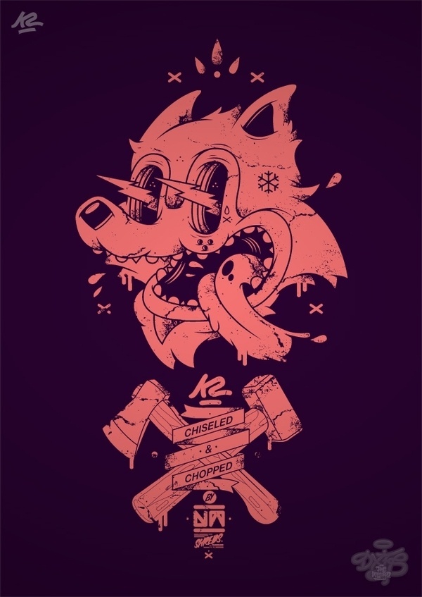 K2 Snowboarding x DXTR / Vandal 12/13 on the Behance Network #snowboarding #illustration #wolf