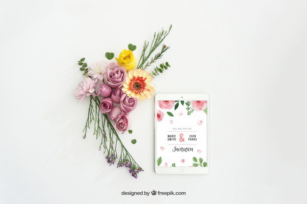 Tablet mockup design with floral decoration Free Psd. See more inspiration related to Flower, Mockup, Floral, Flowers, Design, Technology, Template, Color, Web, Website, Mock up, Decoration, Communication, Tablet, Decorative, Website template, Mockups, Device, Up, Web template, Realistic, Real, Mock ups, Mock and Ups on Freepik.