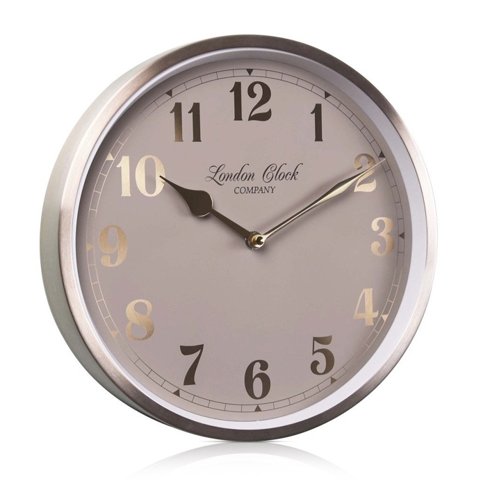 London Clock Company 'Florrie' Wall Clock, Champagne Gold, 25cm x 4.6cm