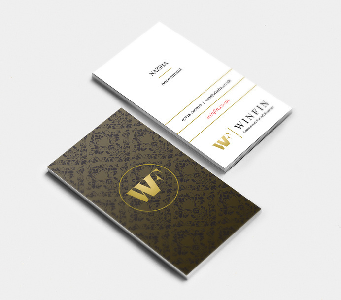 Business card design that belongs to Winfin Accounting firm, Dubai. Details here: http://customwebdesignseo.com/portfolio-item/branding-winf #stationary #branding #business #accountant #accounting #cards