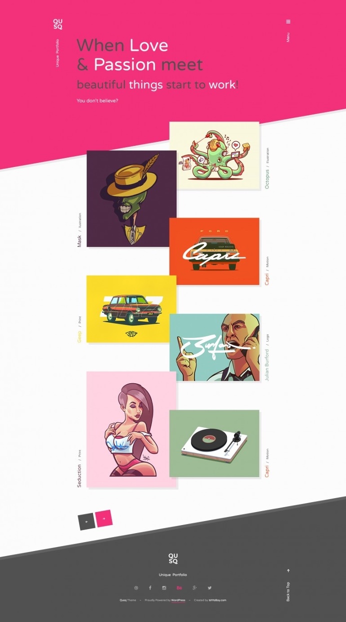 Qusq – Colorful Unique Portfolio