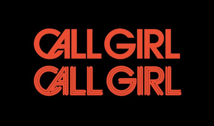 ITC Avant Garde Gothic Demi (ITC's digitization) with its discretionary CA ligature and overall tightened spacing (top), compared to the Call Girl logo (bottom). The strokes were built up from three lines of equal width. In the ligature, the "tubes" are not continuous. G was made narrower. Its bar was moved up, and the top terminal made diagonal.