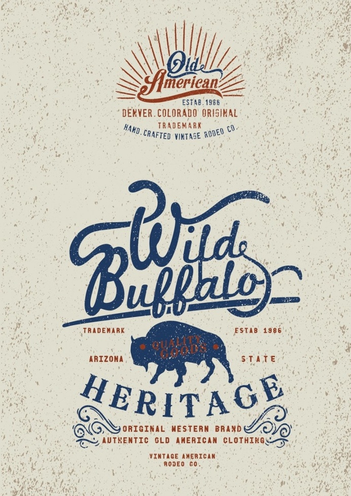 OLD AMERICAN RODEO LABEL AND T-SHIRT PRINT SERIES