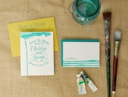 Wedding Stationery: DIY Save-the-Date - The Bride's Guide : Martha Stewart Weddings #watercolor #stationery
