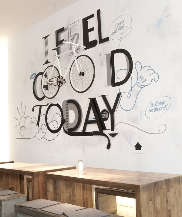 TWO WHEELS GOOD · I feel good today by Niels Buschke #wheels #3d #two #typography