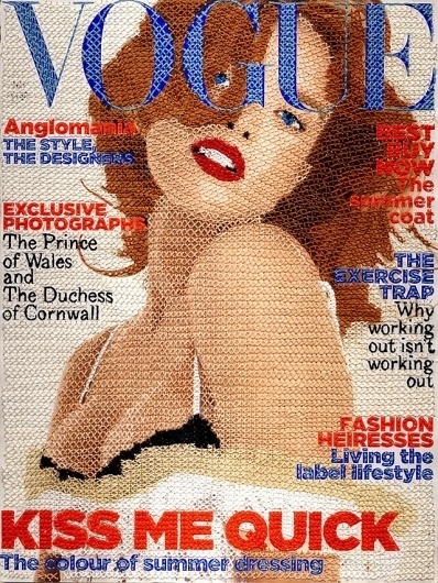 Hand stitched Vogue Covers - today and tomorrow #fashion #illustration