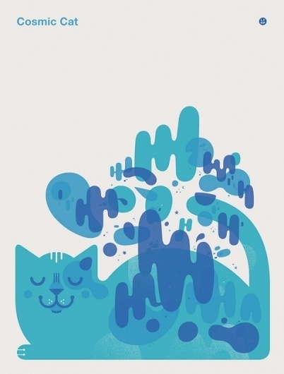 cosmic cat | Flickr - Photo Sharing! #printmaking #of #design #cat #little #illustration #poster #cosmic #friends