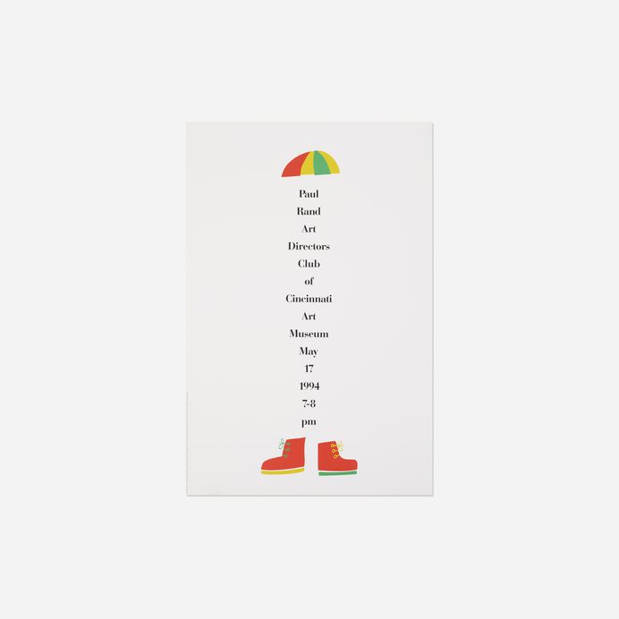 335: PAUL RAND, Art Directors Club of Cincinnati exhibition poster < Paul Rand: The Art of Design, 13 September 2018 < Auctions | Wright: Auctions of Art and Design