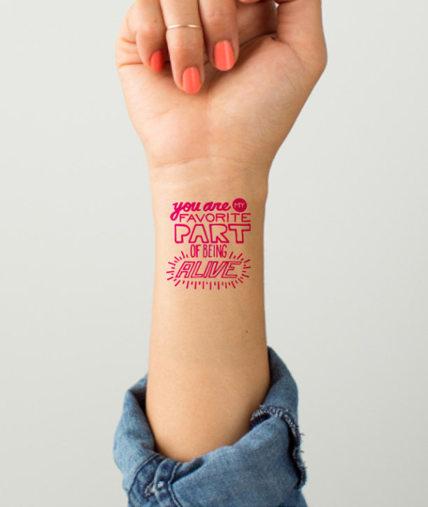 Create custom-designed temporary tattoos with your Valentine's message #tattoo #ink