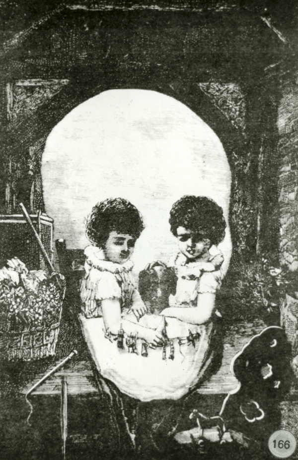 [Trick photograph creating optical illusion of two children or a skull] [picture] , State Library of Victoria #illustration #design #photography #skull