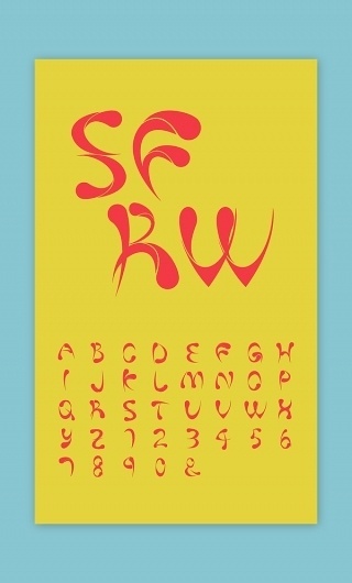 Custom typeface on the Behance Network #bright #red #yellow #color #display #type #blue #typography