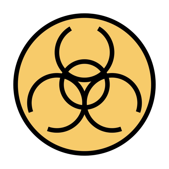See more icon inspiration related to hazard, biohazard, toxic, shapes and symbols, contamination, signaling, radiation, poison, industry, radioactive, warning, signs and danger on Flaticon.