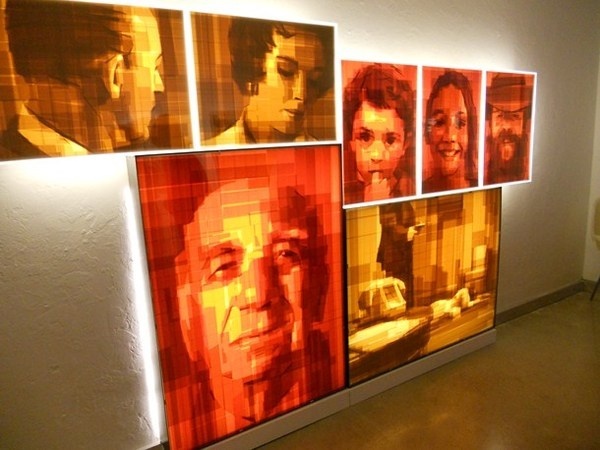 Kahaisman and gallery with tape art paintings #portraits #tape #art #paintings