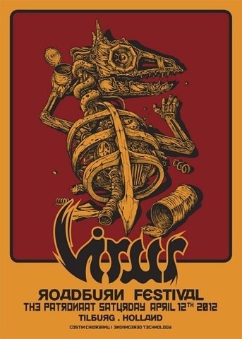 Costin Chioreanu's Band Related Posters For Roadburn 2012 Pt.1: Tombs, Oranssi Pazuzu and Virus | Roadburn #dino