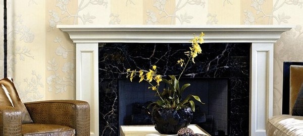 Roberto Cavalli art wallpaper in living room #accessories #artistic #collection #home #furniture #cavalli #art #roberto
