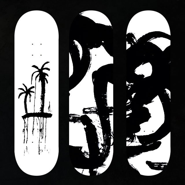 #Skateboard #SkateDesign #SkateboardDeck #Deck #PalmTree #Beach #Zen #Black