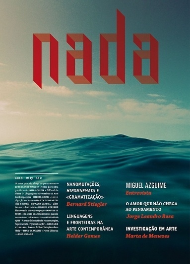 Nada Magazine cover - Martin Johansson #ocean #print #nada #typography