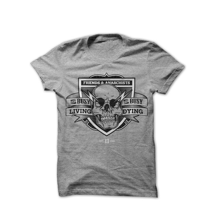 Image of Get Busy #skull #tshirt #grey #f&a