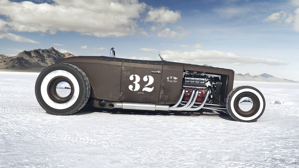 The Bonneville Salt Flat on the Behance Network #render #bonneville #cars #car