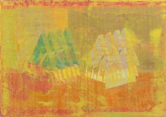 Double+Structure,+Orange+Scape+copy.jpg (image) #abstract #house #bina #structure #dan #painting #paper