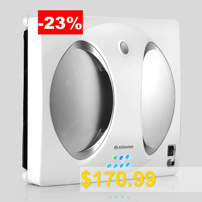 Alfawise #WS #- #960 #2000Pa #Automatic #Smart #Window #Cleaning #Robot #Vacuum #Glass #Cleaner #Machine #- #SILVER
