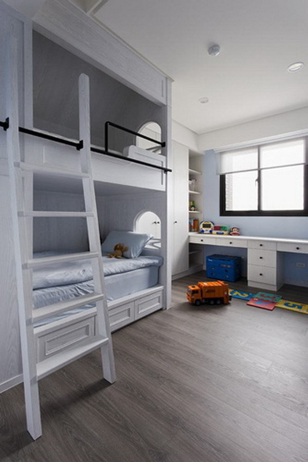 30+ Beautiful Bunk Room Ideas for Kids #kids #bedroom #bunk #room