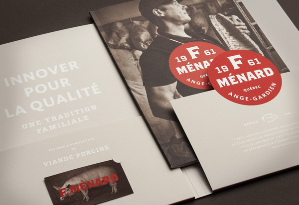 lg2boutique  |  http://lg2boutique.com/en"The new identity of F. MÉNARD, a family business involved in the pork production trade, draw #branding #stationery