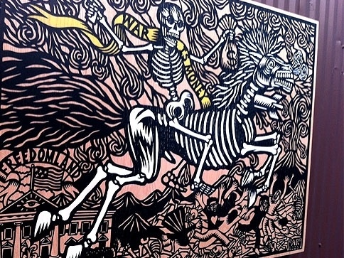 eyeone | seeking heaven #silkscreen #of #mano #the #press #printing #la #skulls #day #woodblock #dead